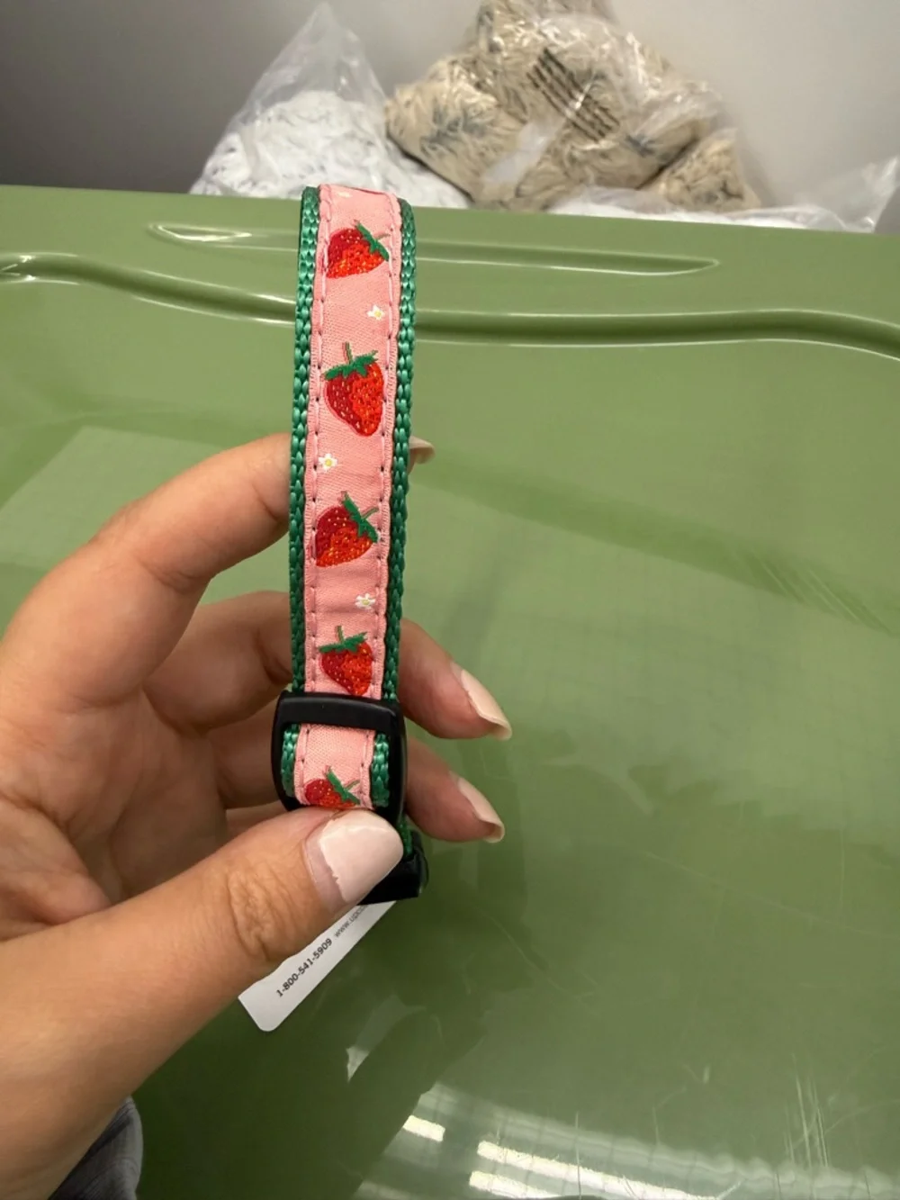 Up Country Strawberry Print Dog Collar